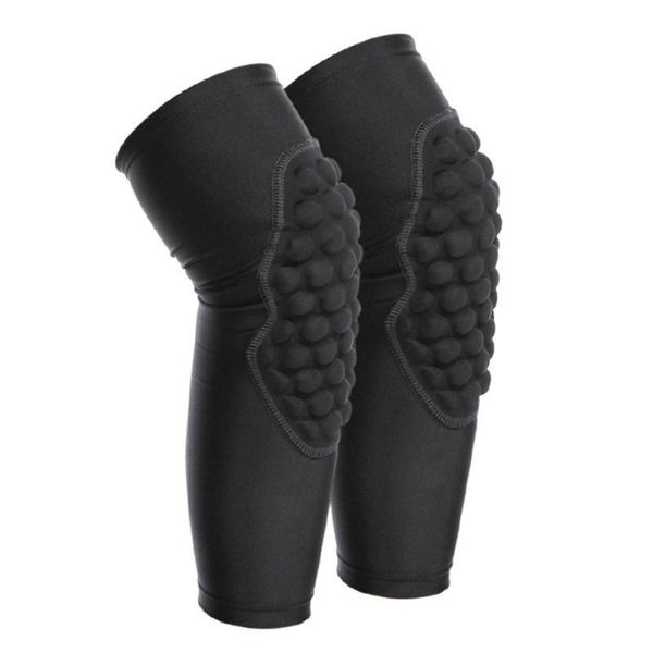 

elbow & knee pads basketball mouw honeycomb foam support fitness equipment interception ball 2pcs, Black;gray