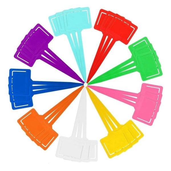

40pcs colorful plastic plant tags, t-type garden labels, waterproof nursery markers (random color) other supplies