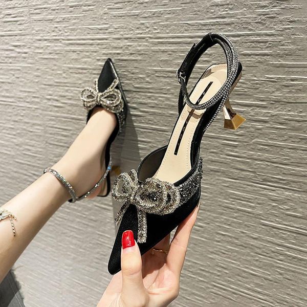 

crystal party night vintage sandals for women club womens shoes korean dress, Black
