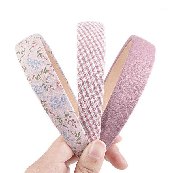 

vintage floral wide headband solid plaid hairbands for women head wrap girls elegant hairband hoop1