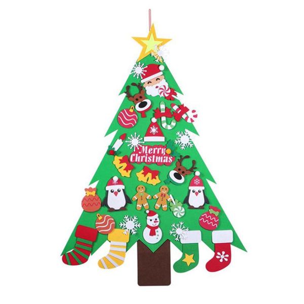 

christmas decorations diy felt tree wall-mounted party home ornament for kids xmas gift 2021 drop