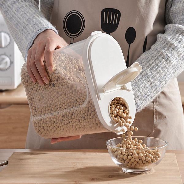 

storage bottles & jars 2pcslarge capacity food container kitchen organizer sealed fresh-keeping box cereal dispenser transparent tank