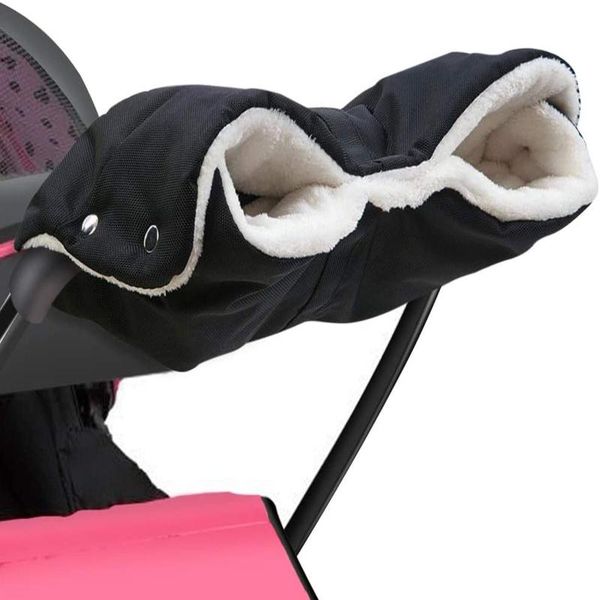 

winter warmer gloves born baby pushchair hand muff waterproof fleece pram accessories stroller drop cycling, Black