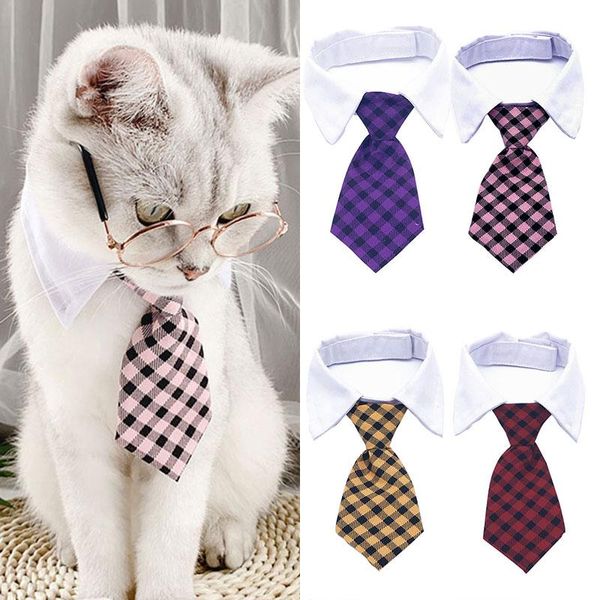 

dog collars & leashes cute cat bow tie fashion pet collar adjustable neck party wedding dogs striped necktie pets grooming accessories