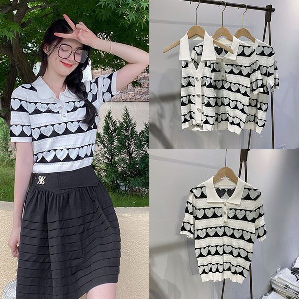 

chic design sense of minority polo collar women's ins summer 2021 new t-shirt short sleeve top, White