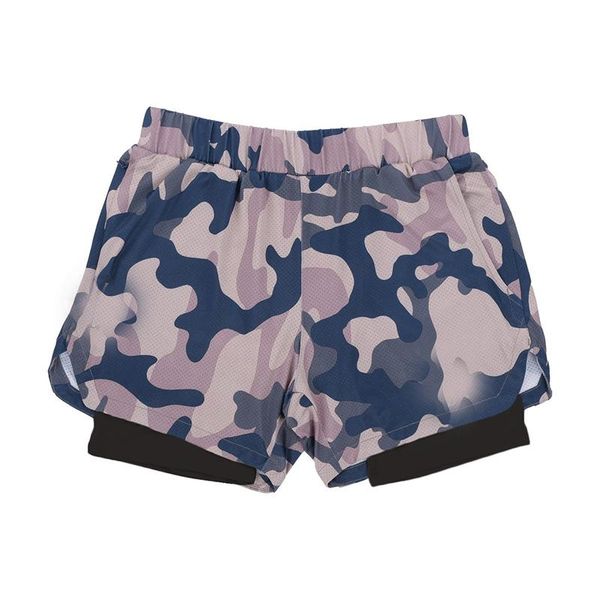

running shorts 2022 camo sport men 2 in 1 double-deck quick dry gym jrunning short pants fitness workout sweatpants, Black;blue