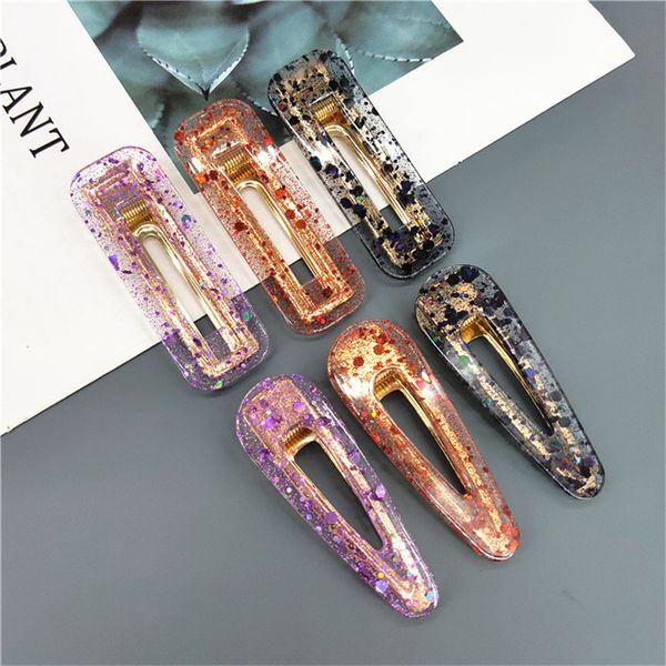 

acetate hairpins hair clips accessories for women fashion korean gold geometric girls hairgrip barrettes headwear jewelry, Golden;silver