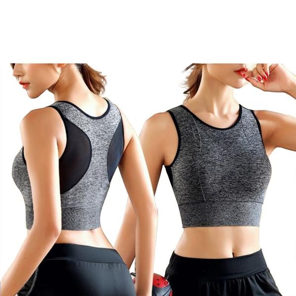 

gym clothing s-xl women seamless high impact sports bra with removable cups workout yoga back cutout activewear, White;black