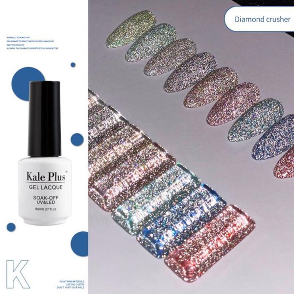 

nail gel kale plus 8ml polish manicure diamond glue art water shining explosion glitter uv led varnish tslm2, Red;pink