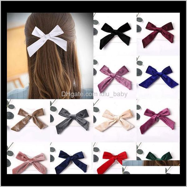 

5" velvet bowknot hair clips bows women girls hairpins barrettes accessories for children kids hair ornament hairclip headwear x6su4 jz