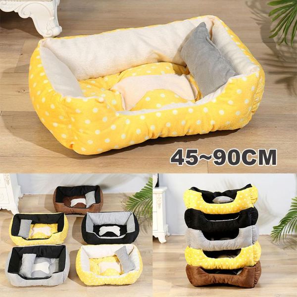 

kennels & pens large pet cat dog bed 5 colors warm cozy house soft fleece nest baskets mat autumn winter kennel supplies