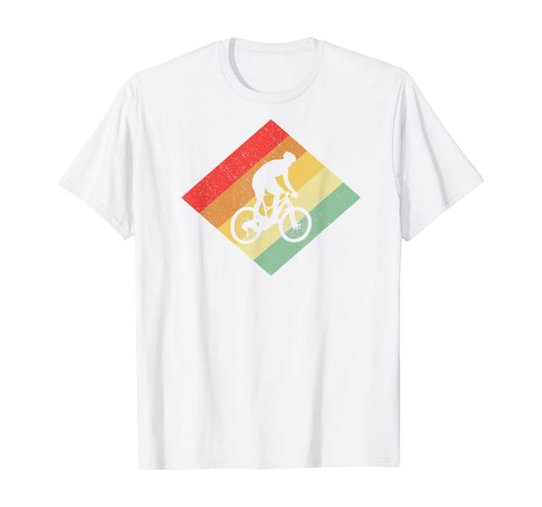 

retro vintage 80s mountain biking gift for mountain bikers t-shirt, White;black