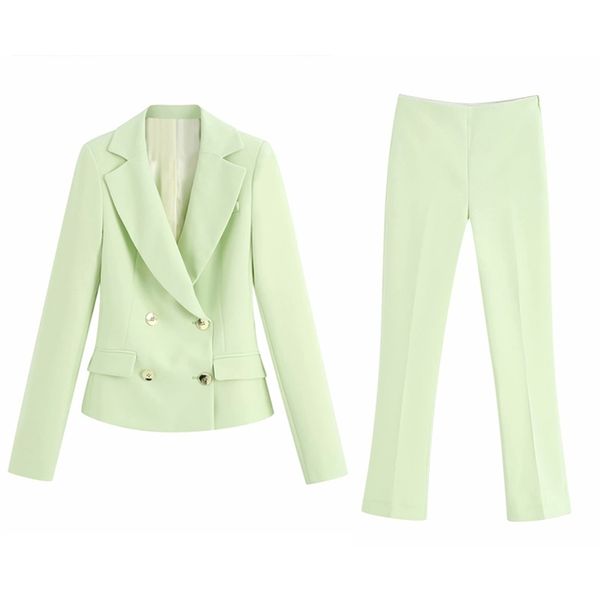 

summer women pant suits two-piece sets ol solid short blazers coats and pants female casual 2-pieces set clothing 210513, White
