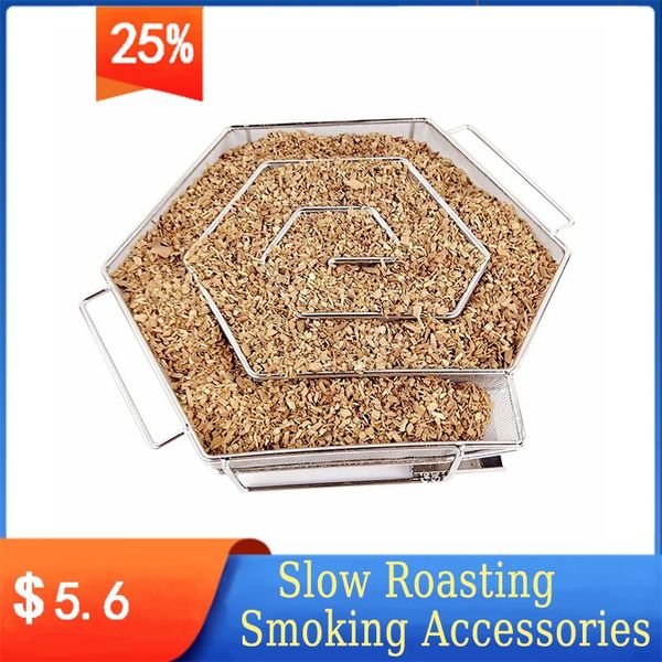 

tools & accessories stainless steel barbecue net hexagonal smoking box cold smoke generator for outdoor slow roasting