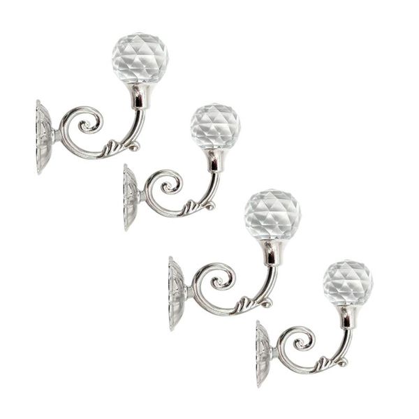 

xd-4 pcs clear crystal curtain holdbacks wall mounted tassel tieback hook drapery tiebacks clothes coat hat towel ha other home decor