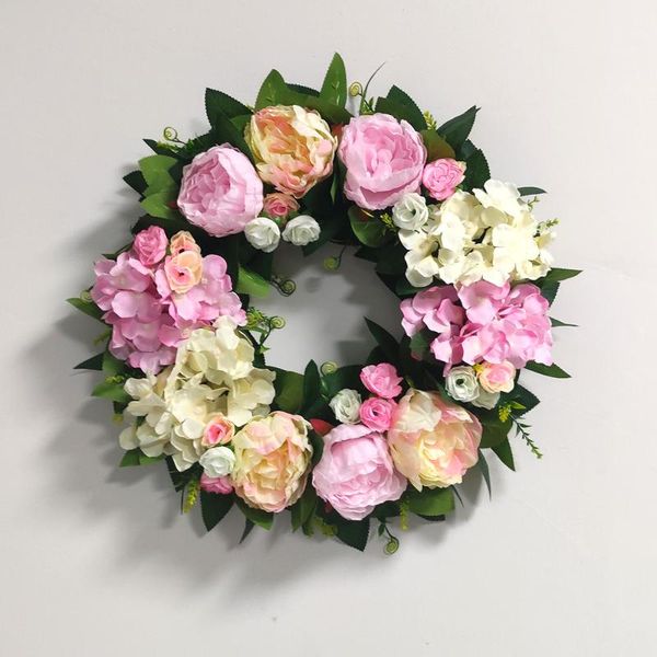 

decorative flowers & wreaths artificial wreath colorful peony and hydrangea garland for wedding decoration home decor door hanging