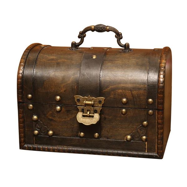 Busche di gioielli, borse Nordic Lusso Vintage Box Box Box Organizzatore per Girl Wood Small With Block Case Home Decor Regalo