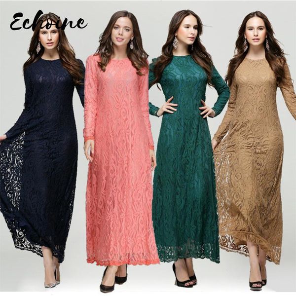 

casual dresses echoine muslim women long sleeve hijab dress maxi abaya jalabiya islamic robe kaftan moroccan fashion embroidey xxl, Black;gray