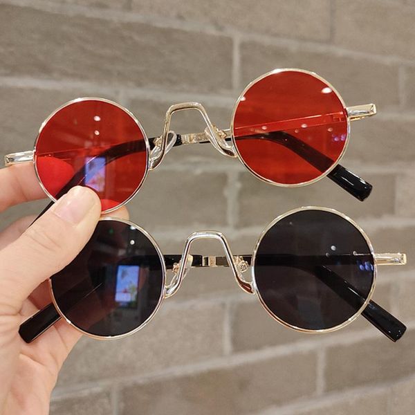 

outdoor eyewear women metal punk vintage sunglass round sunglasses men brand designer fashion glasses mirror lens oculos uv400