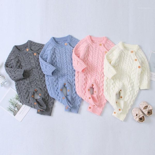 

jumpsuits born infant clothing autumn winter baby romper knitted jumpsuit boys girls clothes solid overalls 0-3 years1, Blue