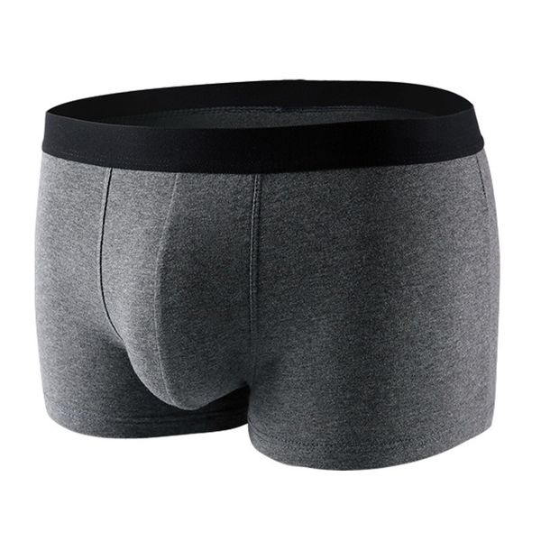 

modal pure cotton boxers mid waist solid color men's underwear, Black;white
