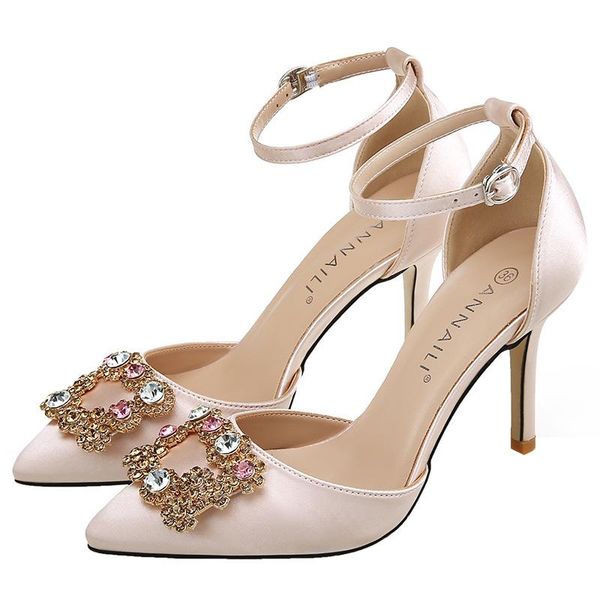 

sandals brides diamond gold&silver paillette d'orsay sandales women champagne silk crystal princess sandalias buckle rhinestone sandale, Black