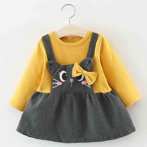 

menoea 1 year birthday autumn style children's clothes baby girl christening gowns newborn tutu sleeve dress 210317, Red;yellow