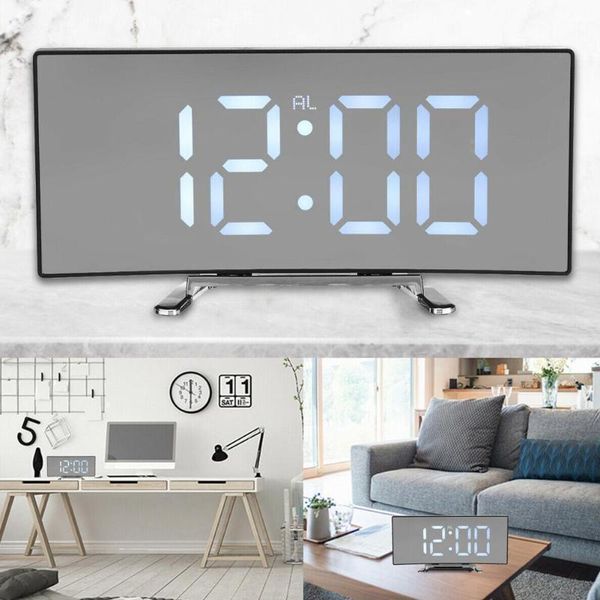 

night light alarm clock digital led display operated battery i2g7 mirror v3m6 wall clocks