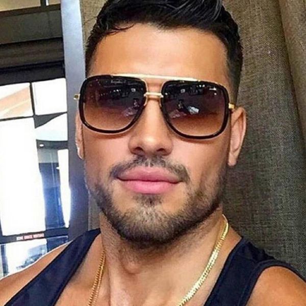 

sunglasses brand classic square men fashion oversized gradient male driving sun glasses retro luxury men's oculos, White;black