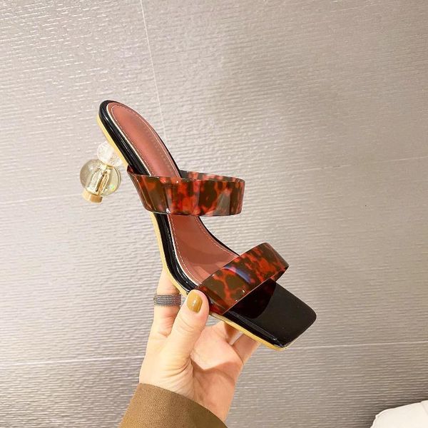 

sandals summer shoes woman transparent high heels jelly clear slippers thick women z1d9, Black