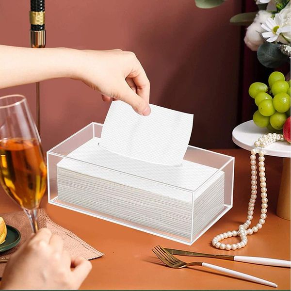 

clear tissue dispenser box facial acrylic cover holder for bathroom kitchen and office room rectangle hk3 boxes & napkins