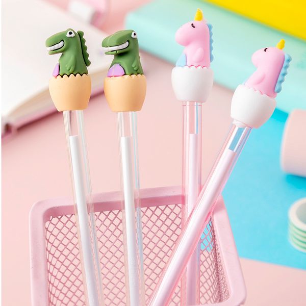 

pen new korean creative transparent rod eggshell mini dinosaur gel student gel stationery