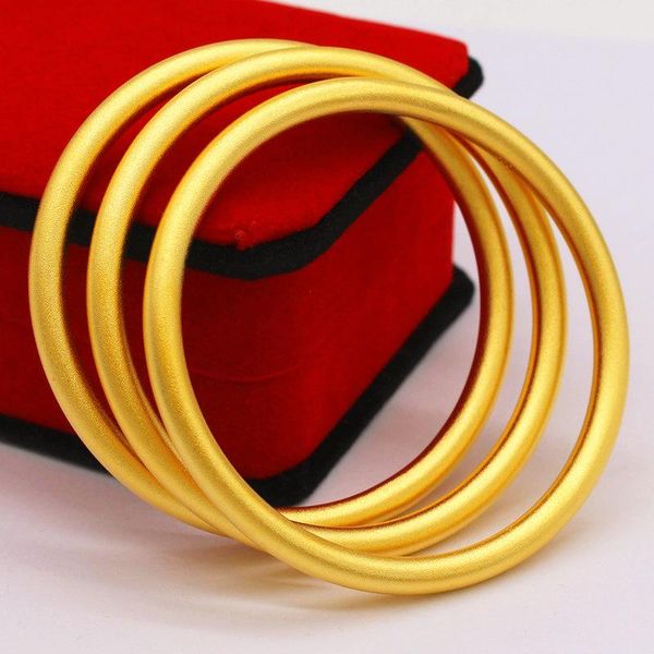 

bangle vietnam sand gold 5mm ancient method heritage bracelet ladies frosted plain circle solid copper plated, Black