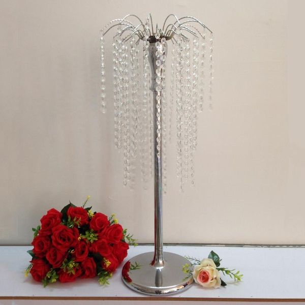 

party decoration beaded metal flower stand crystal wedding aisle pillar for weddings decor with quality