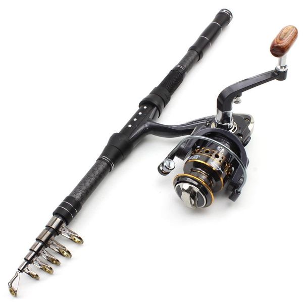 

boat fishing rods 2.1m rod with reel and wheel set carbon carp spinning fast rocky pole travel trout