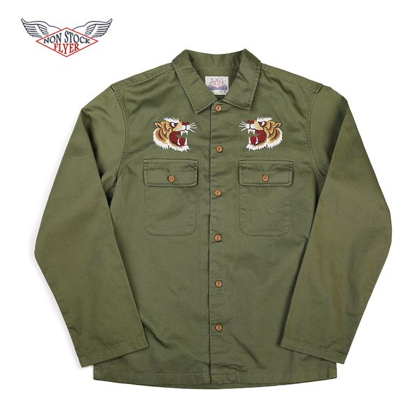 

blouses non stock vietnam war souvenir shirt jackets retro men embroidered tour workwear, White;black