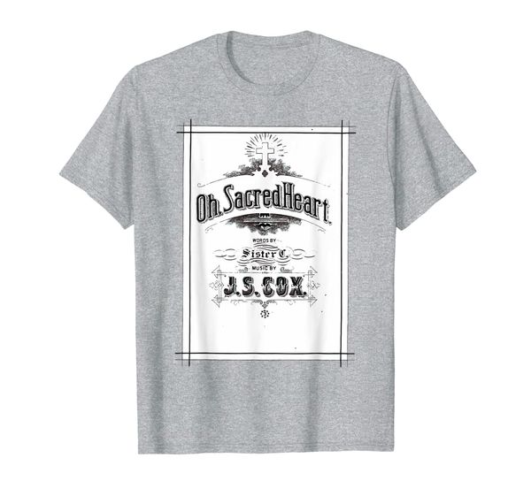 

sacred heart of jesus catholic sheet music choir director t-shirt, White;black