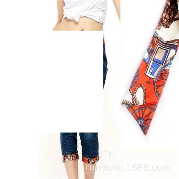 

t9y small silk cravat ribbon scarves silk scarfwomen's multi-functional versatile ties thin narrow strip small scarf belt ribbon bag de, Black;gray