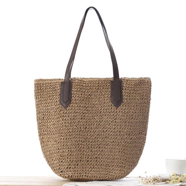 

cross body european and american straw mori style women's shoulder woven beach casual bag