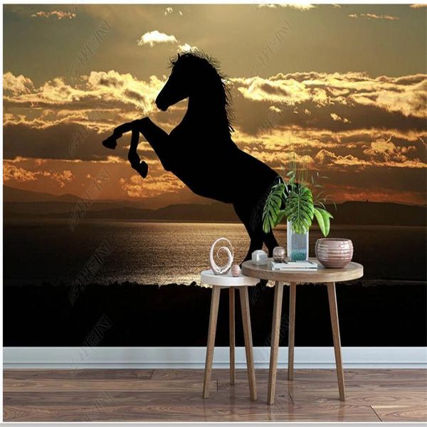 

custom p european and american horse 3d customized wallpaper background wall