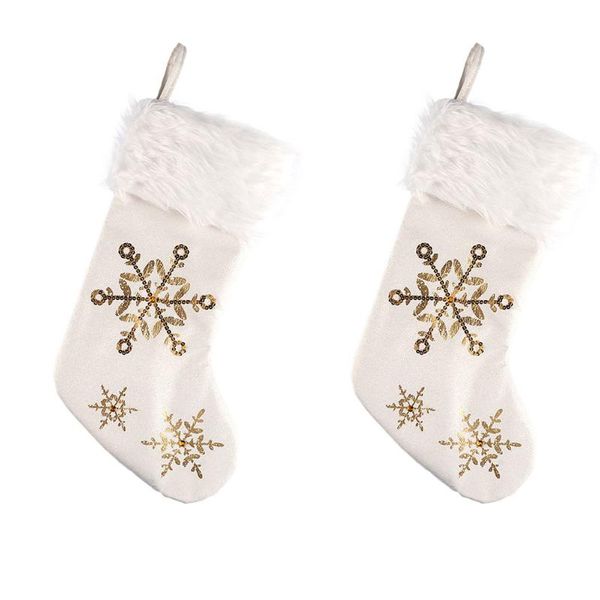 

christmas decorations 1pc snowflake socks decor linen stocking gift bag