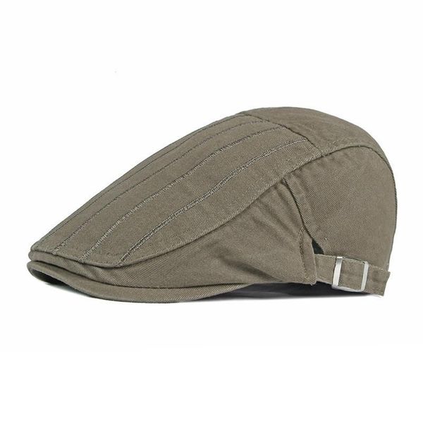 

berets 2021 cotton four seasons solid color sboy caps flat peaked cap men and women painter beret hats 78, Blue;gray
