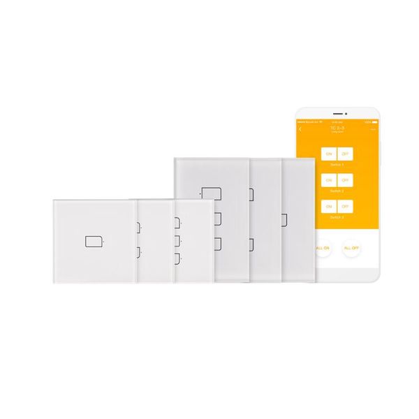

smart home control broadlink con tc2s rf433 wall light touch switch works with alexa, google home, ifttt