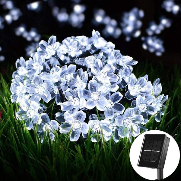 

strings 7m 50 led flower solar string lights waterproof for christmas tree outdoor garden lawn patio yard home wedding party decoration
