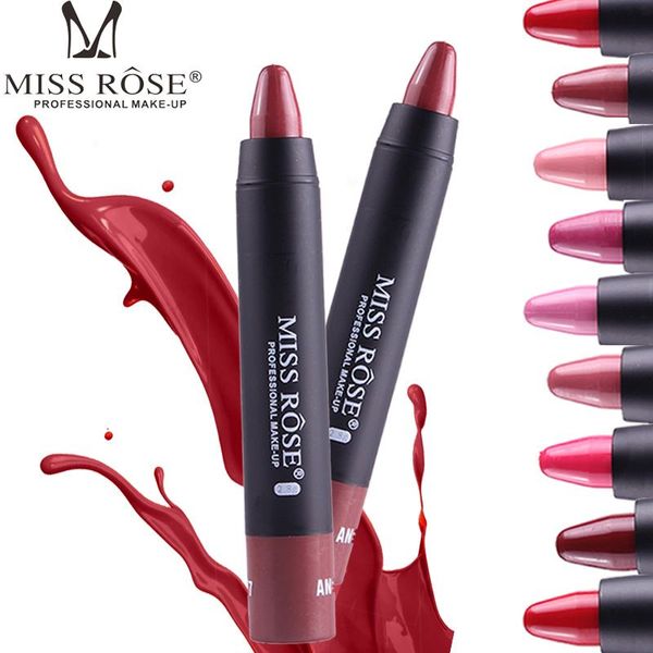 Miss Rose Velvet Conjunto de batom fosco impermeáveis ​​À Prova D 'Água Lábio Lábio Lápis Cosméticos Mulher Batom Permanente Maquiagem Mágica