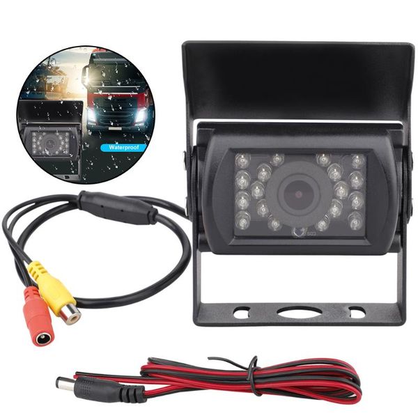 

car rear view cameras& parking sensors waterproof 18 led camera reversing backup night observation for 12v 24v bus truck motorhome van