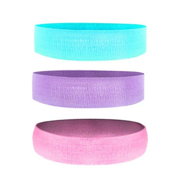 

accessories set of 3 resistance bands fitness loop glutes or squat workout non-rolling thick hip women and men qw