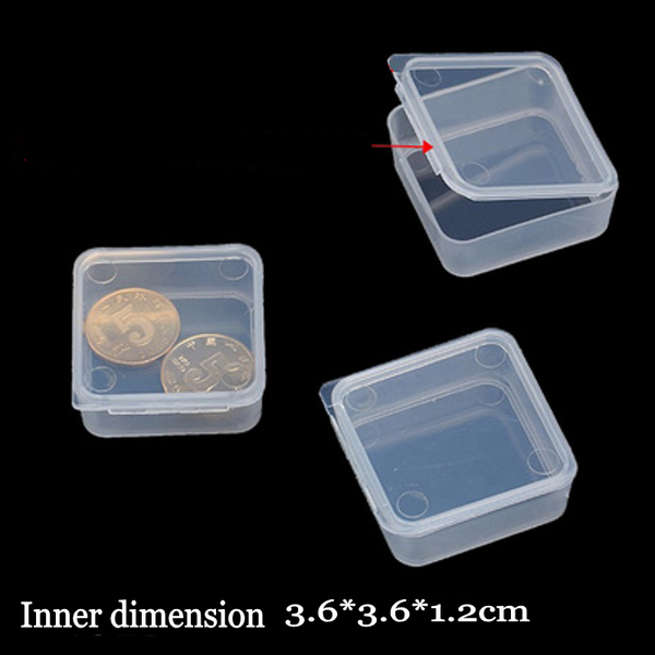 

jewelry pouches, bags canner small boxes square transparent plastic box storage case finishing container packaging for earrings, Pink;blue