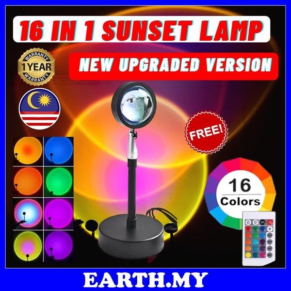 

night lights rgb projection lamp rainbow sunset leds family bedroom shop setting wall adornment 16 colors