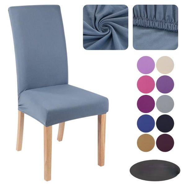 

chair covers solid color spandex stretch elastic modern plain cover seat dining el wedding banquet 1/2/4/6pcs
